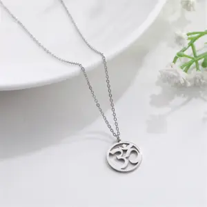 Stainless Steel OM Yoga Pendant Necklace 10 S2d5890a726d74454aaa32b609ddf036cy