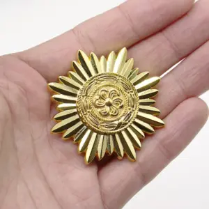 WWII Medal Pin Badge with Fleur-de-Lis Design