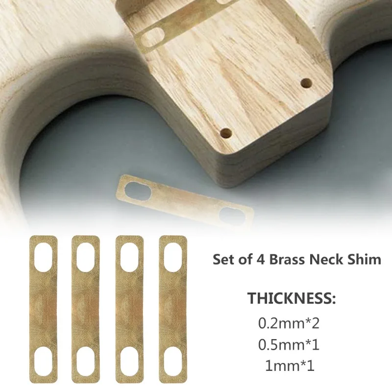 Brass Guitar Neck Adjustment Shims Set 4 Brass Guitar Neck Adjustment Shims Set - Image 4