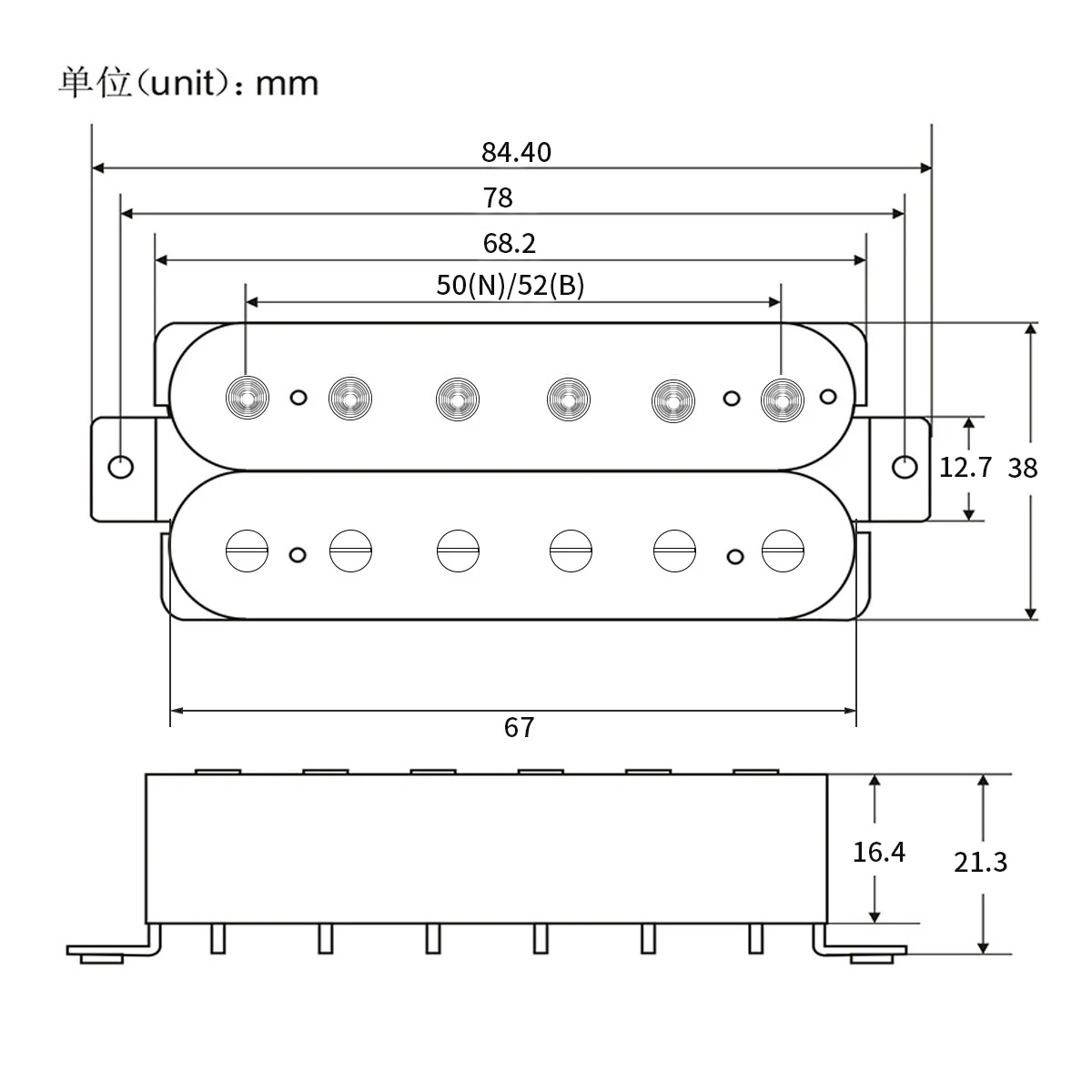 Ceramic Humbucker Pickup Set for Electric Guitars 2 Ceramic Humbucker Pickup Set for Electric Guitars - Image 2