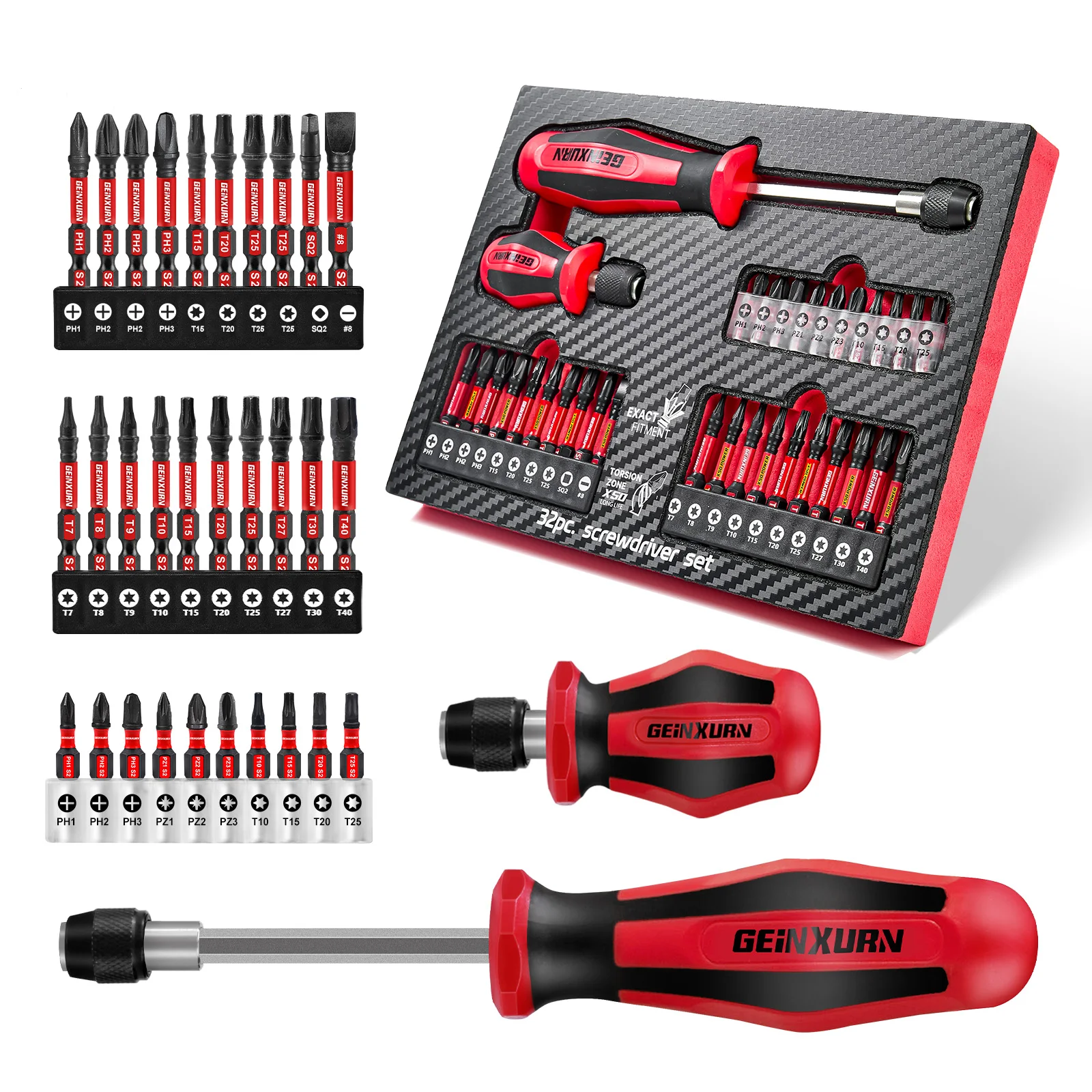 32-Piece Magnetic Screwdriver Set with S2 Bits 1 32-Piece Magnetic Screwdriver Set with S2 Bits