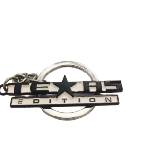 Bold 3D Metal Keychain with Star Accent 13 S2f6a172e7eb44995870c8c280252aa80E