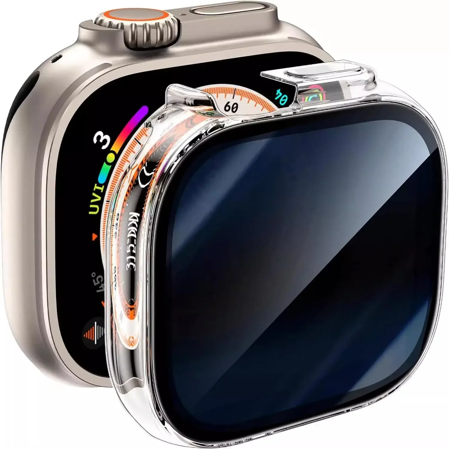 Apple Watch Ultra 2 49mm Privacy Case with Tempered Glass 6 Apple Watch Ultra 2 49mm Privacy Case with Tempered Glass - Image 6