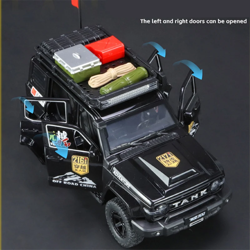 Black 1:24 Off-Road SUV Model with Sound & Light 2 Black 1:24 Off-Road SUV Model with Sound & Light - Image 2