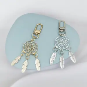 Elegant Dream Catcher Keychain in Champagne Gold