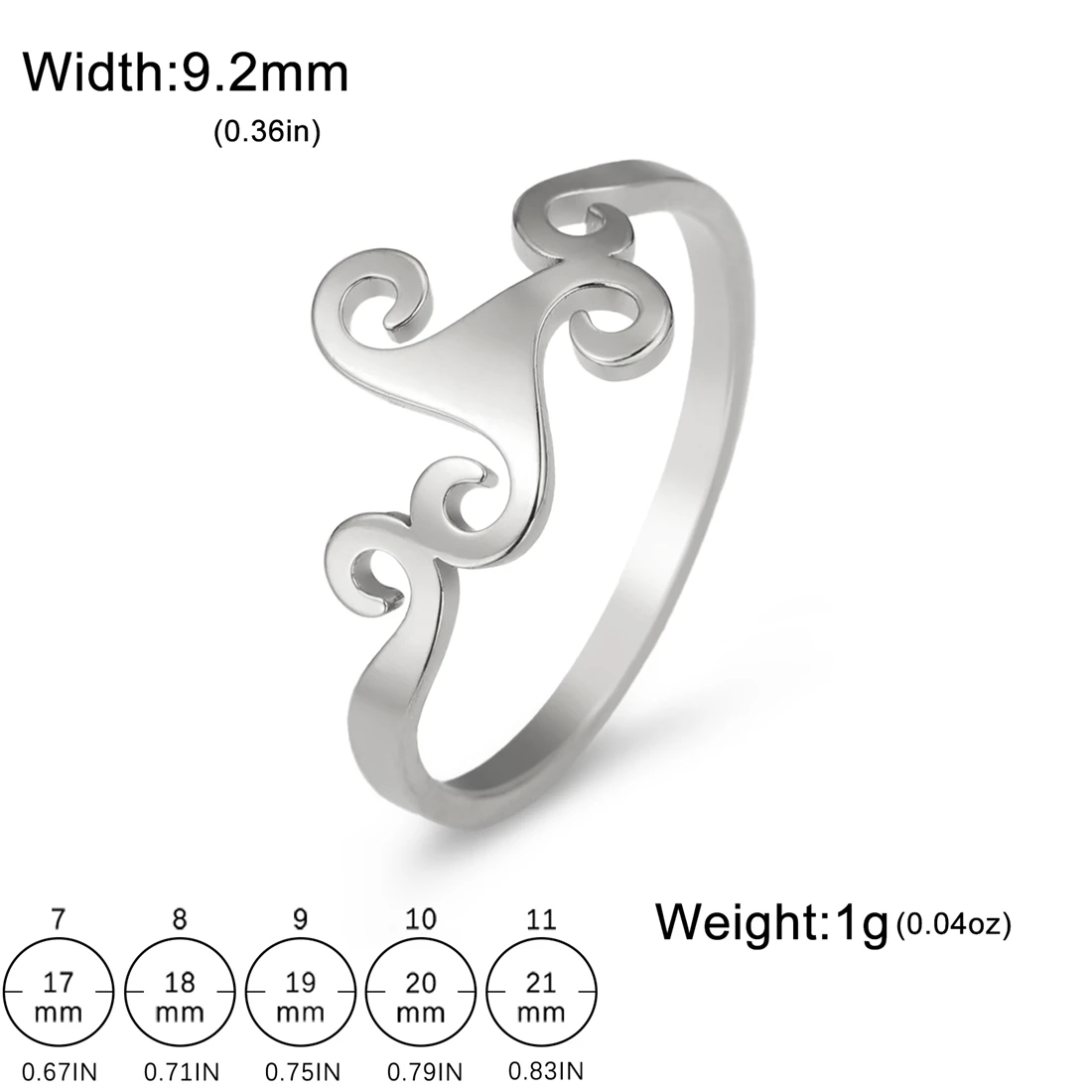 Stainless Steel Unisex Triskele Ring 7 Stainless Steel Unisex Triskele Ring - Image 7