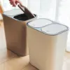 Dual Compartment Sorting Trash Push-button Trash Compartments Garbage Waste Can Dry Wet Classified Trash Kitchen Waste Bin