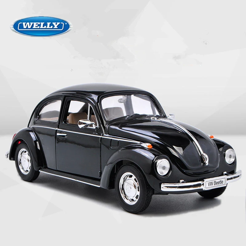 Vintage Black Volkswagen Beetle Model 1:24 Scale 2 Vintage Black Volkswagen Beetle Model 1:24 Scale - Image 2