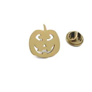 Halloween Pumpkin Lantern Brooch in Golden, Silver, Black