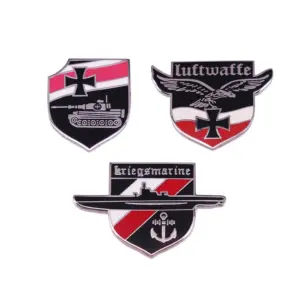 Set of Three Military Alloy Brooches