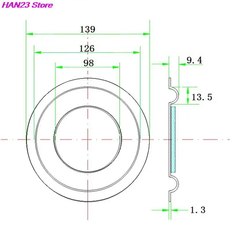 139mm Black Passive Radiator for Subwoofers 4 139mm Black Passive Radiator for Subwoofers - Image 4