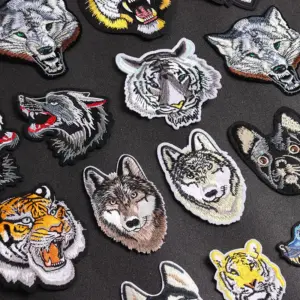 Embroidered Tiger and Wolf Head Patches Set 15 S31c72b480cd041e487f4b7ccfc3c85f7g