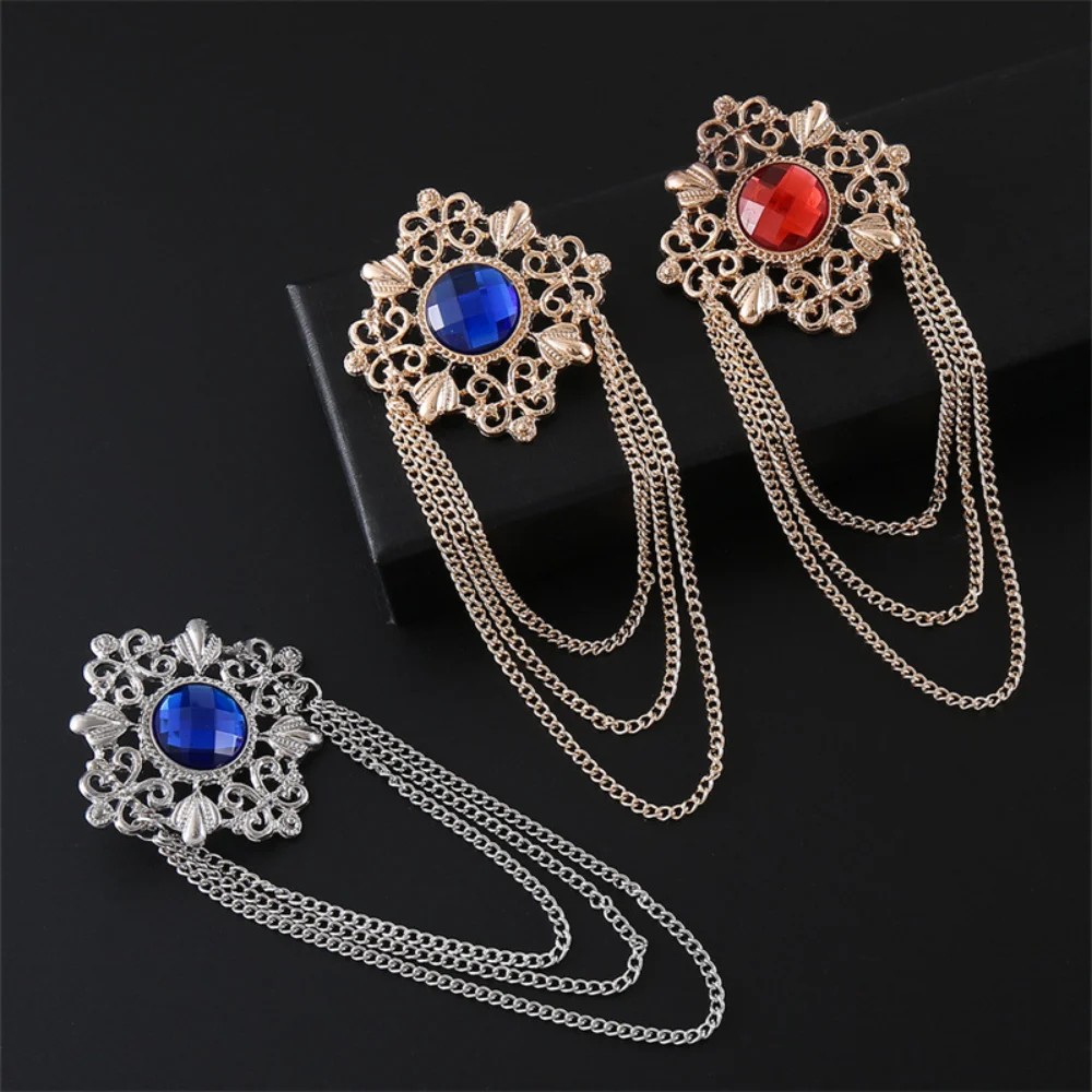 Vintage Alloy Brooch with Carved Gemstones 4 Vintage Alloy Brooch with Carved Gemstones - Image 4