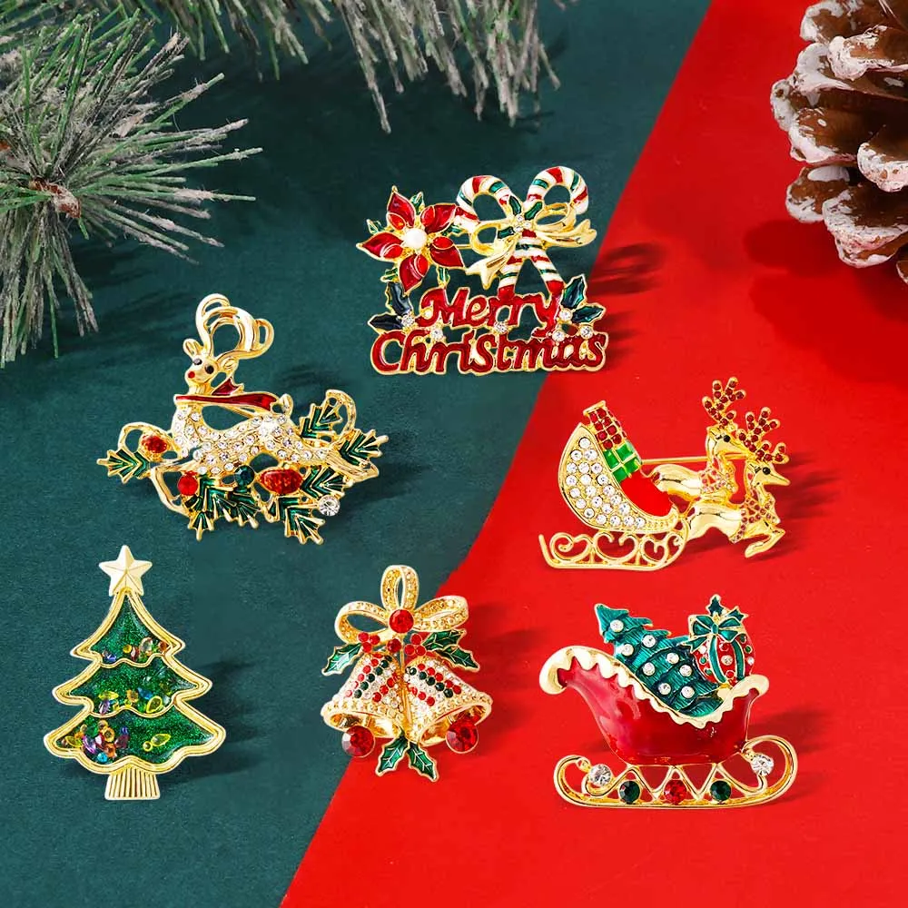 Festive Christmas Elk Brooch in Metallic Finishes 1 Festive Christmas Elk Brooch in Metallic Finishes