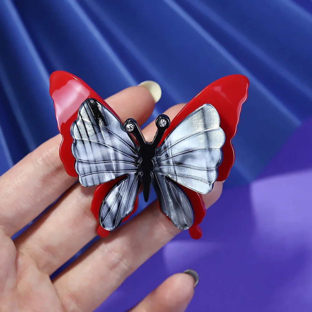 Dark Style Acrylic Butterfly Brooch for Unisex Wear 4 Dark Style Acrylic Butterfly Brooch for Unisex Wear - Image 4