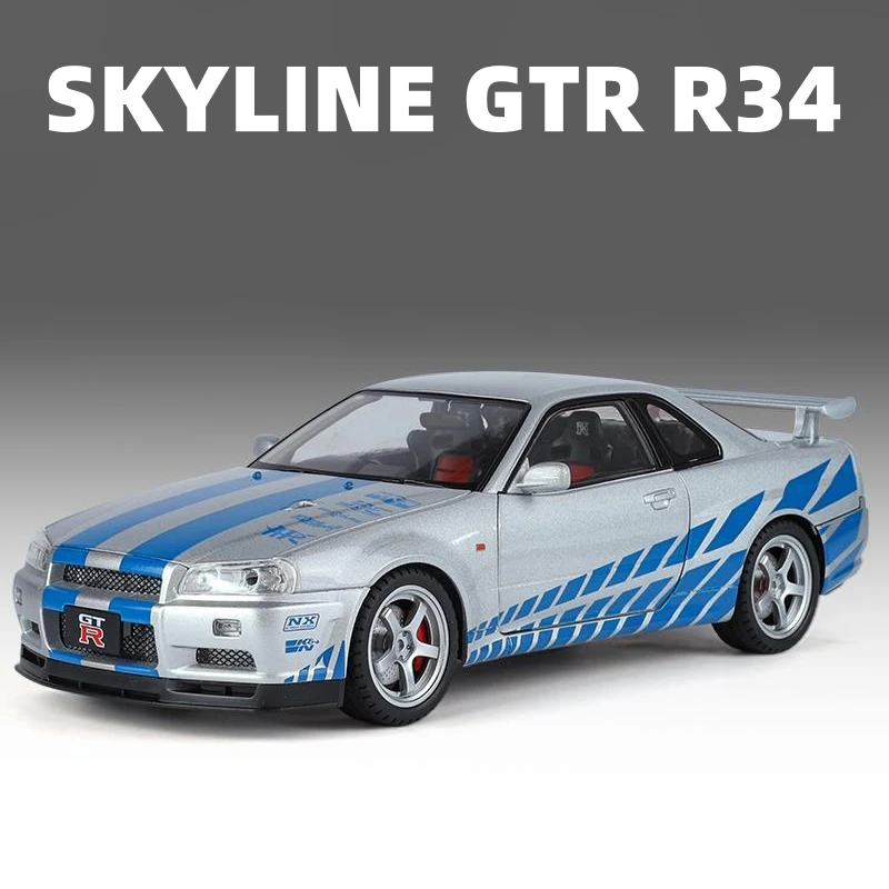 1:18 Scale Nissan Skyline GTR R34 Diecast Model 8 1:18 Scale Nissan Skyline GTR R34 Diecast Model - Image 8