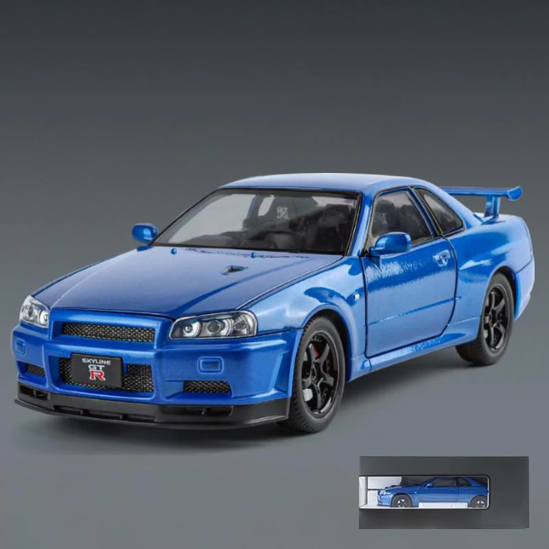 1:24 GTR R34 Skyline Diecast Model with Lights 7 1:24 GTR R34 Skyline Diecast Model with Lights - Image 7
