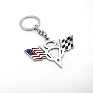 V8 Flag Logo 3D Keychain for Vehicles 10 S328411b68ce64ffda40c893ade790964N