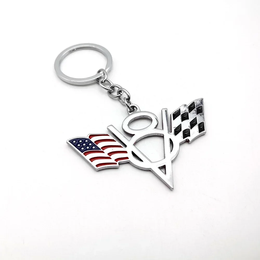 V8 Flag Logo 3D Keychain for Vehicles 5 V8 Flag Logo 3D Keychain for Vehicles - Image 5