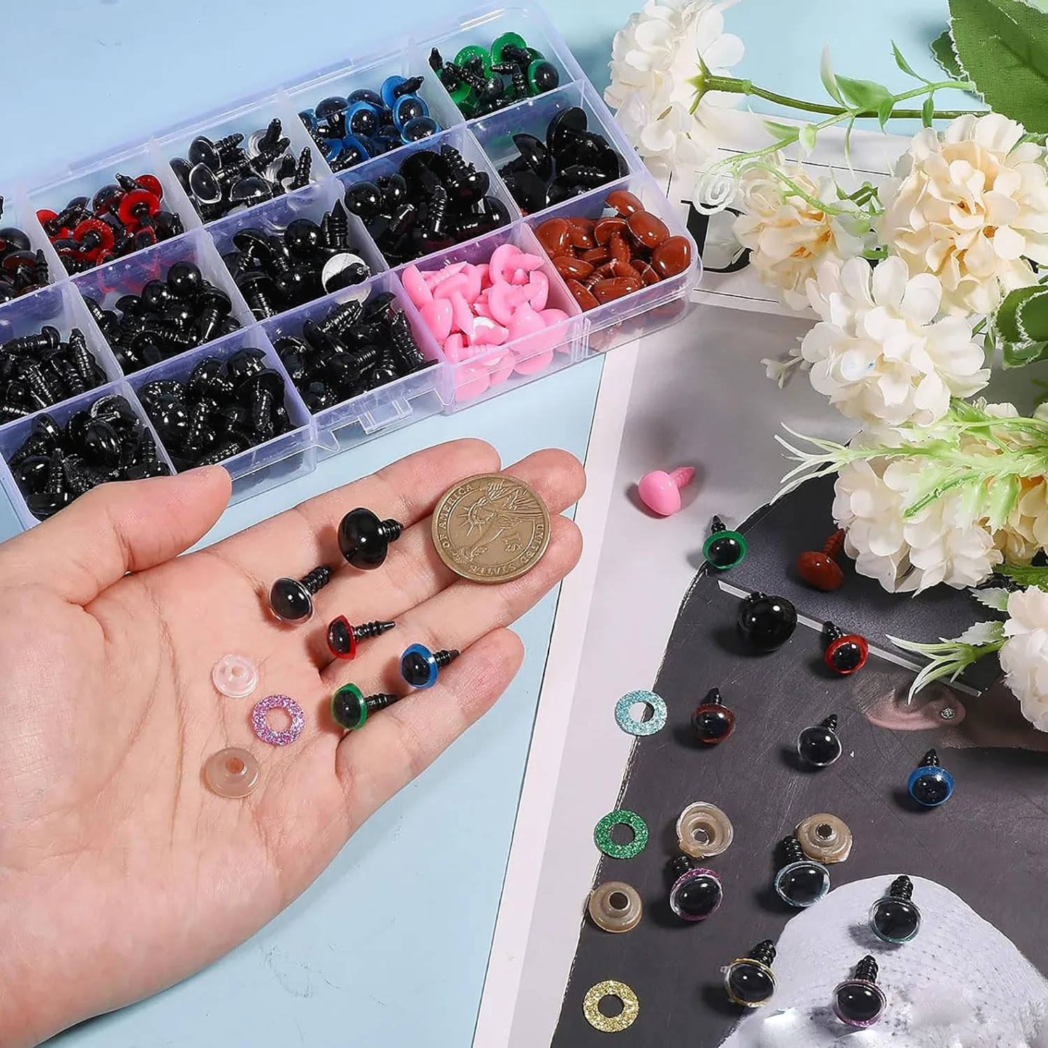 600 Black Plastic Safety Eyes for Crafts 3 600 Black Plastic Safety Eyes for Crafts - Image 3