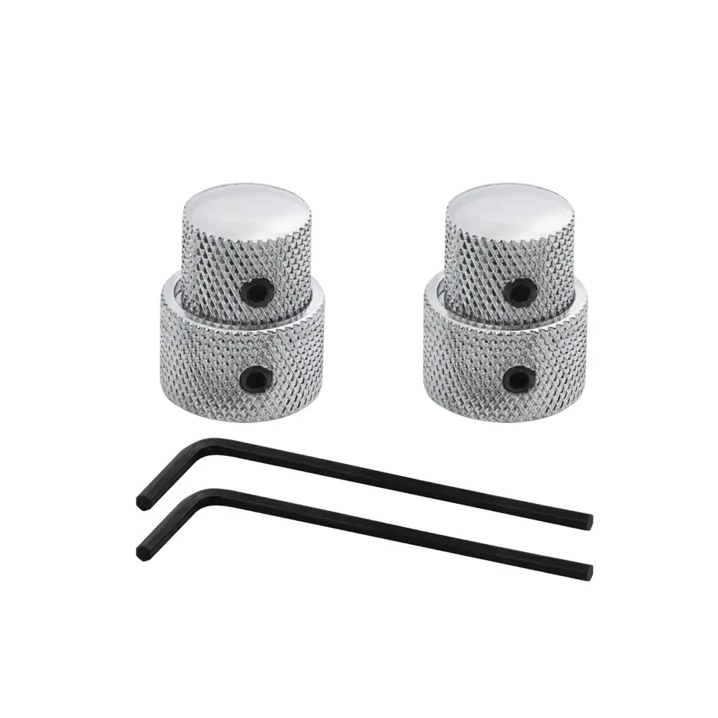 Chrome Dual Concentric Guitar Control Knobs 2 Chrome Dual Concentric Guitar Control Knobs - Image 2