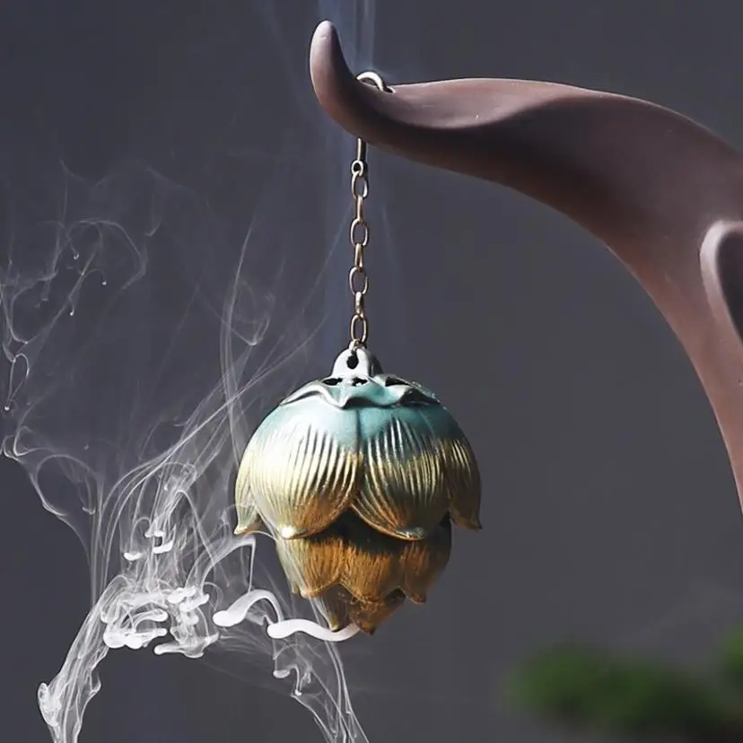 Ceramic Lotus Hanging Incense Burner 5 Ceramic Lotus Hanging Incense Burner - Image 5