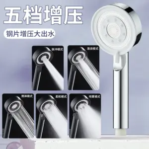 Modern Black and Silver High-Pressure Shower Head 18 S34476569a2e1440d8b47c1408d588f09V 2