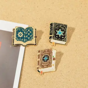 Halloween Book-Shaped Brooch in Vintage Style