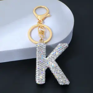 Sparkling Rhinestone Letter Keychain for Bags 18 S348cc94618544ea18679654b4f64478eS
