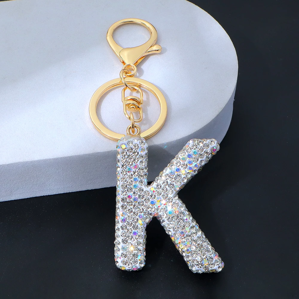 Sparkling Rhinestone Letter Keychain for Bags 9 Sparkling Rhinestone Letter Keychain for Bags - Image 9
