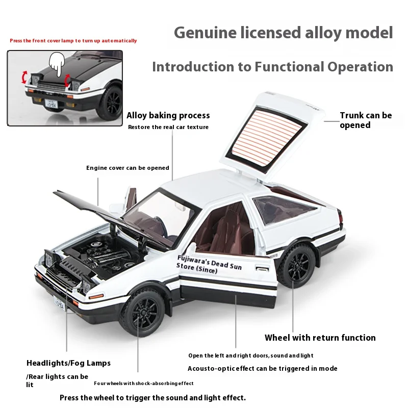 Toyota AE86 1:30 Scale Diecast Model Car 5 Toyota AE86 1:30 Scale Diecast Model Car - Image 5