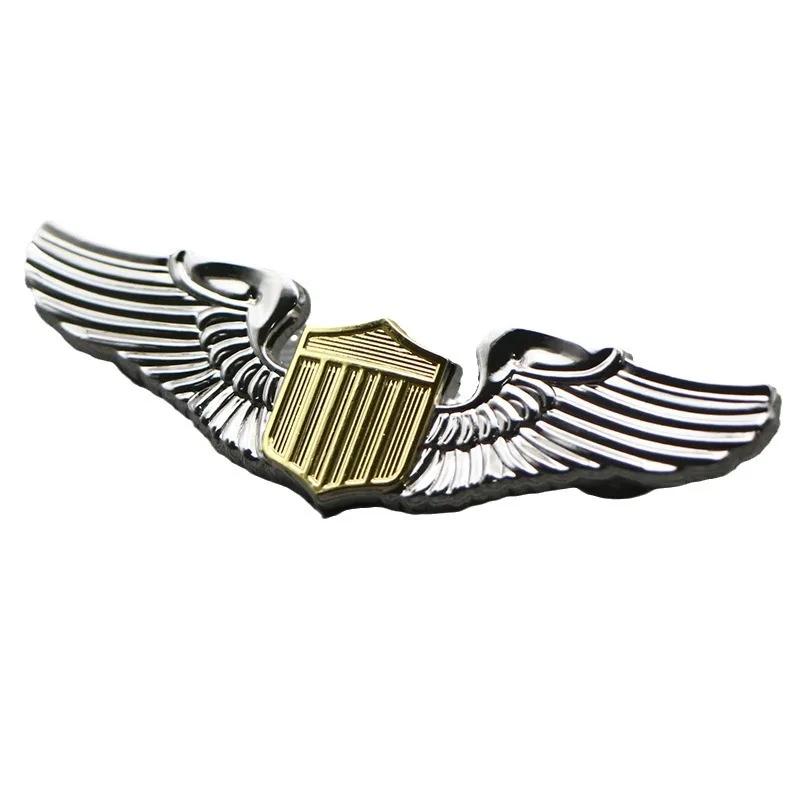 Aviation Wings Pin with Shield Emblem 6 Aviation Wings Pin with Shield Emblem - Image 6