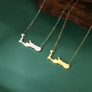 Cayman Islands Map Stainless Steel Pendant Necklace 11 S351d47ae3635457a96eab1c426203cbea