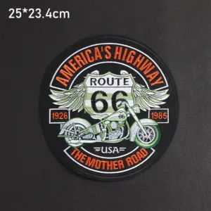 Punk Circular Badge Patch Route 66 Design 7 S352ad03d36744b1caf451aef831e50baL