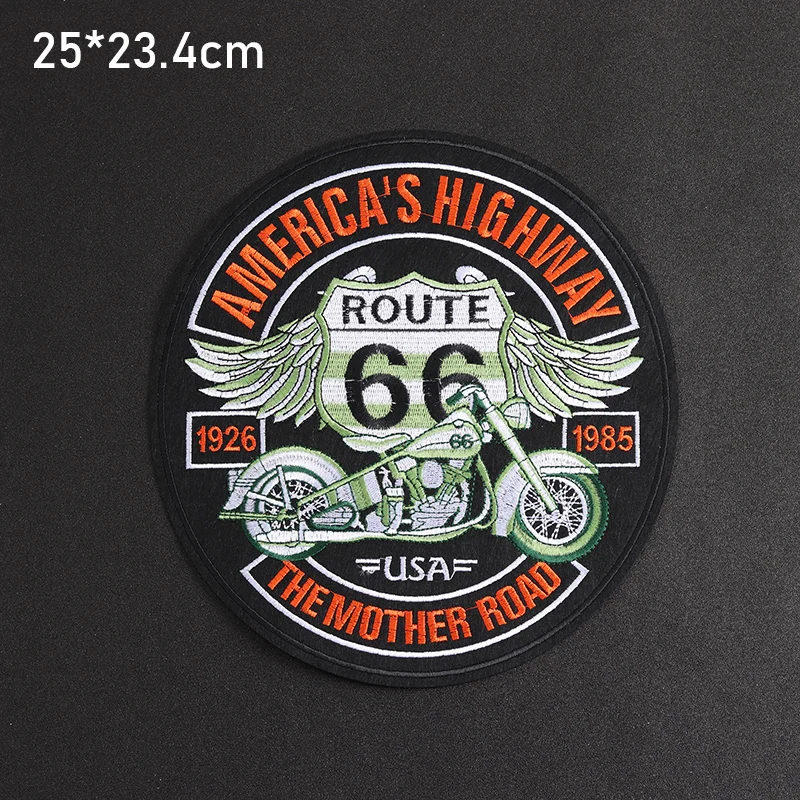 Punk Circular Badge Patch Route 66 Design 2 Punk Circular Badge Patch Route 66 Design - Image 2