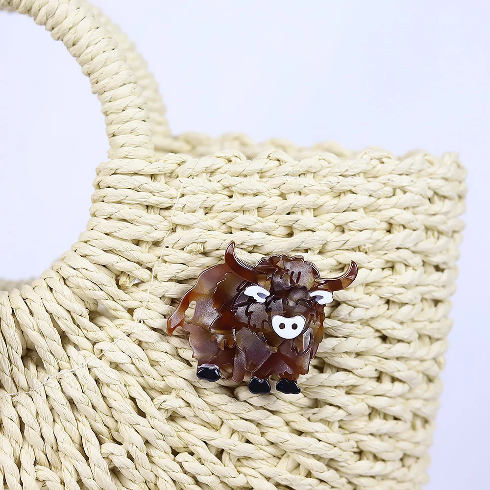 Acrylic Yak Brooch 4x5cm Rustic Charm 5 Acrylic Yak Brooch 4x5cm Rustic Charm - Image 5