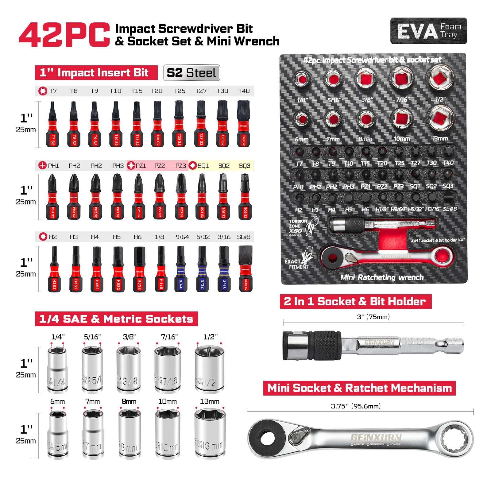 42-Piece Impact Screwdriver & Socket Set 7 42-Piece Impact Screwdriver & Socket Set - Image 7