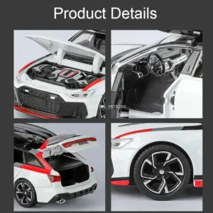 White RS6 1:32 Scale Diecast Model Car 14 S36a2817459914c6081ce7afa4f64daeaa