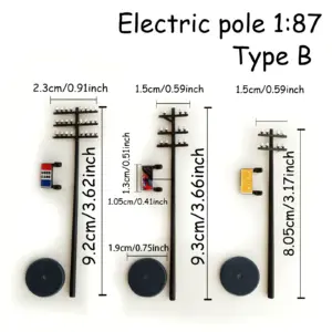 Miniature Electric Utility Poles Set for Dioramas 8 S36a59681c2ad473694cda250904345baR