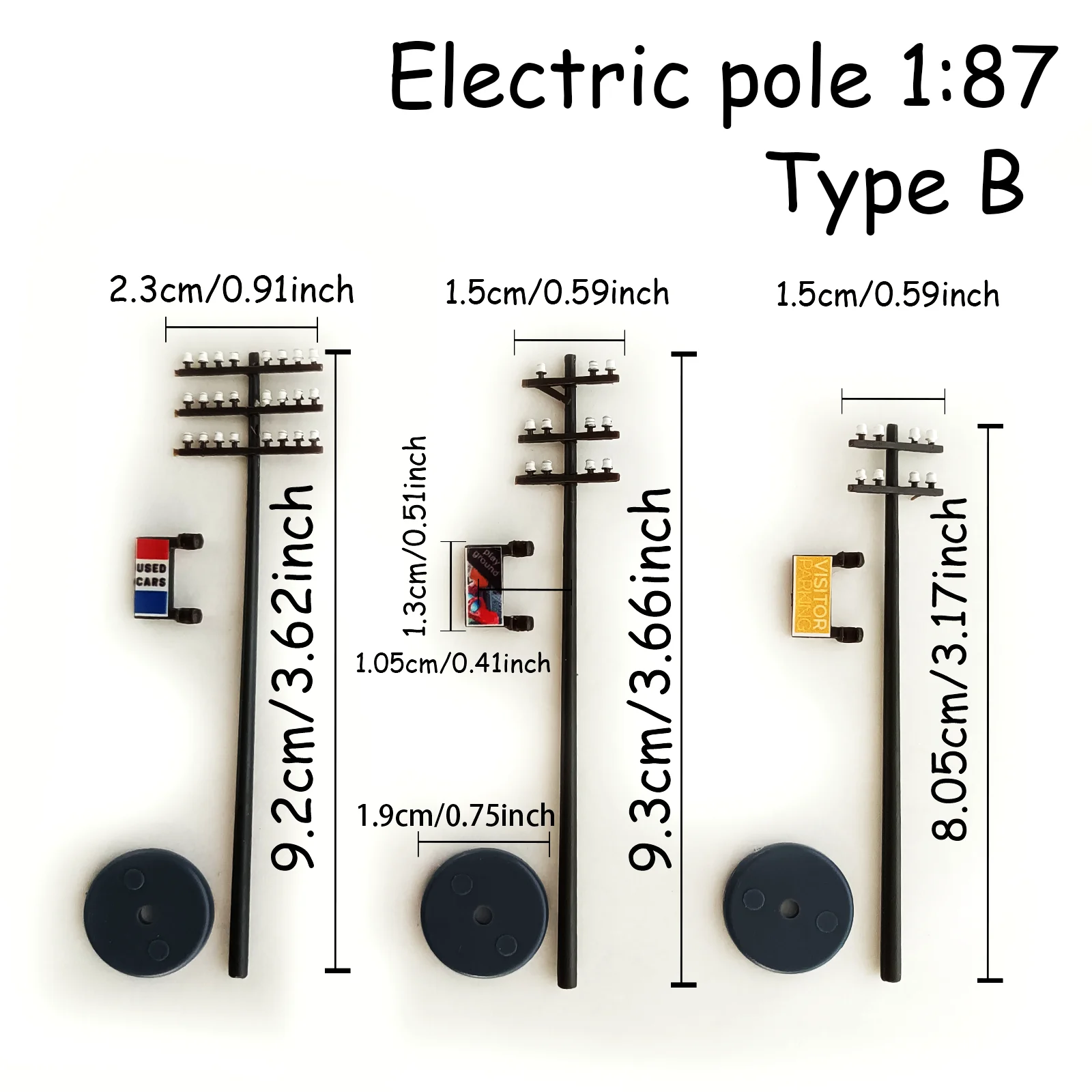 Miniature Electric Utility Poles Set for Dioramas 3 Miniature Electric Utility Poles Set for Dioramas - Image 3