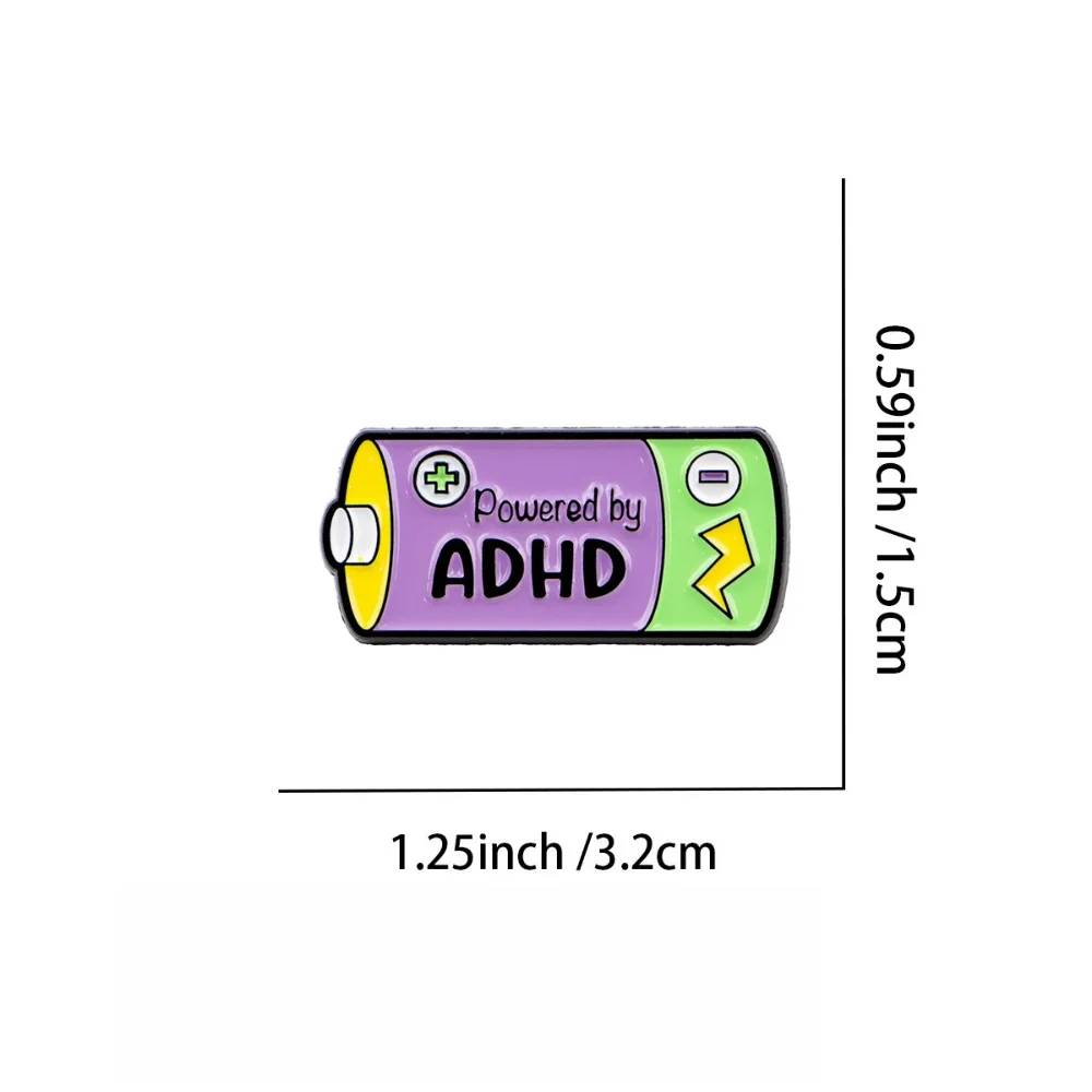 ADHD Battery Brooch Set with Enamel Finish 2 ADHD Battery Brooch Set with Enamel Finish - Image 2