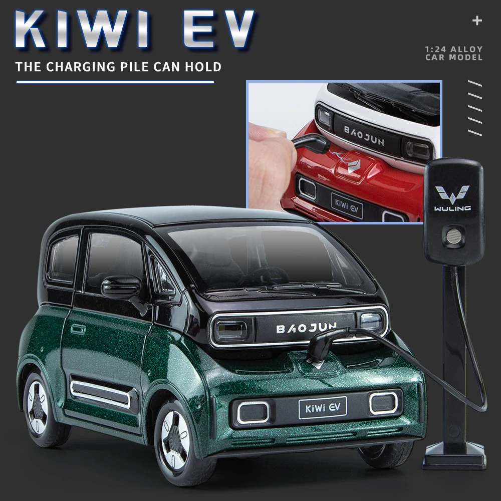 BAOJUN Mini EV 1:24 Diecast Model with Charging Station 5 BAOJUN Mini EV 1:24 Diecast Model with Charging Station - Image 5
