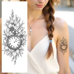 Set of 9 Elegant Line Art Temporary Tattoos 10 S374290349e6847d786fc1ad44c1a700cF