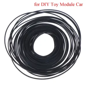 Slim Black Transmission Belts for DIY Toy Models