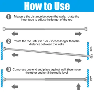 Modern Black Stainless Steel Tension Shower Rod 15 S3762bf1e0bc3488d840f0207111fe3f7C