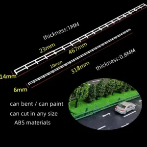 White HO Scale Guardrails Set for Model Railways