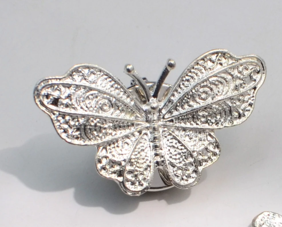 Vintage Embossed Butterfly Brooch Button Cover 8 Vintage Embossed Butterfly Brooch Button Cover - Image 8