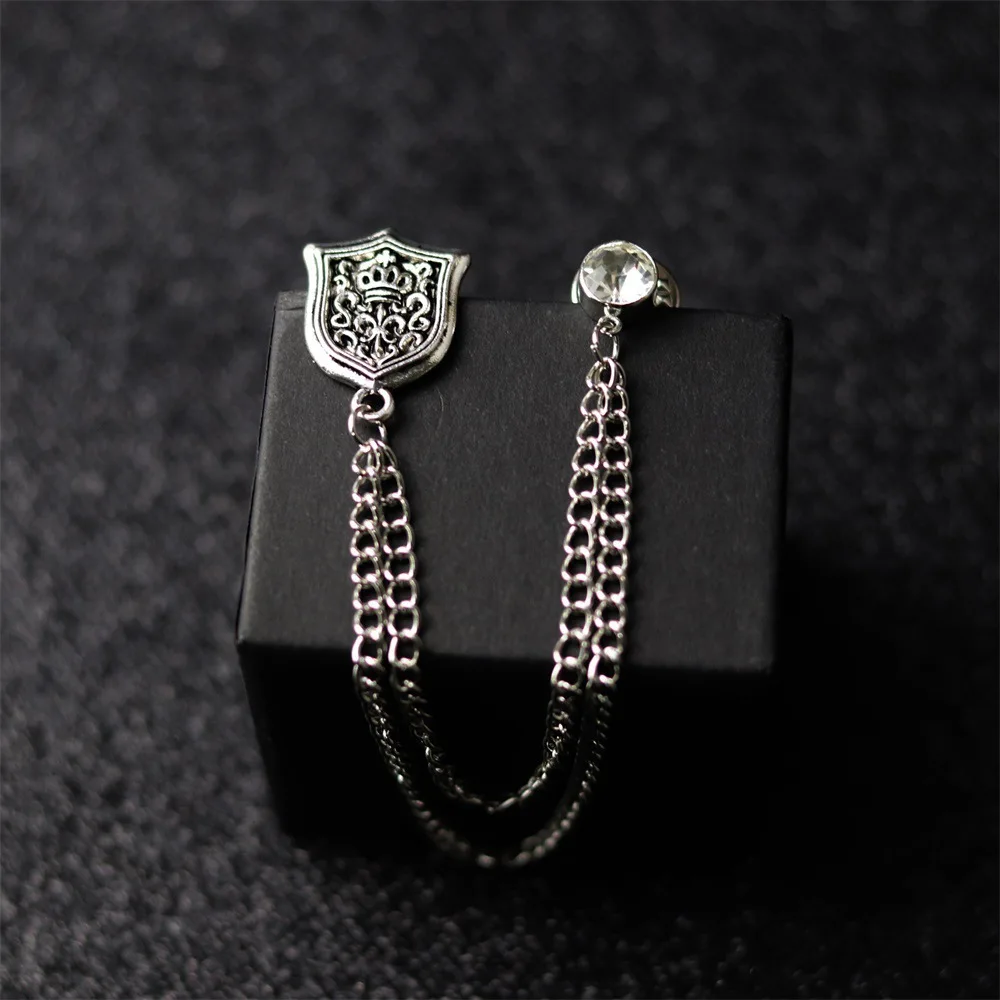 Silver Men’s Vintage Shield Brooch 3 Silver Men’s Vintage Shield Brooch - Image 3