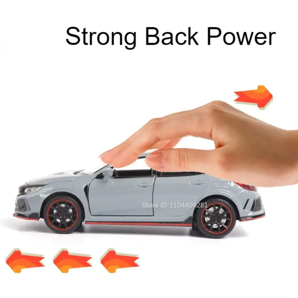 White 1:32 Honda Civic Type-R Diecast Model 4 White 1:32 Honda Civic Type-R Diecast Model - Image 4