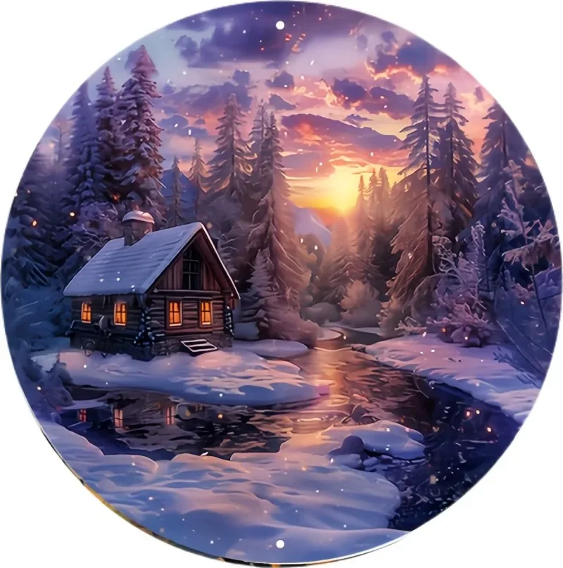 Vintage Autumn Scene Metal Sign for Cozy Decor 3 Vintage Autumn Scene Metal Sign for Cozy Decor - Image 3